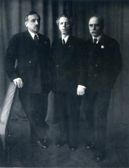 Image - Borys Liatoshynsky, Vasyl Barvinsky, and Levko Revutsky.